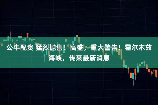 公牛配资 猛烈抛售！高盛，重大警告！霍尔木兹海峡，传来最新消息